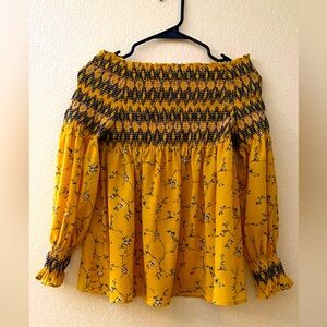 THML off the shoulder yellow blouse medium